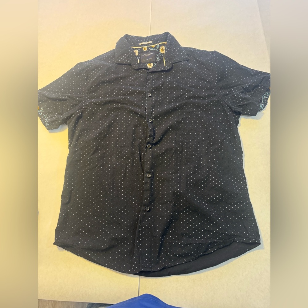 Denim & flower button up shirt